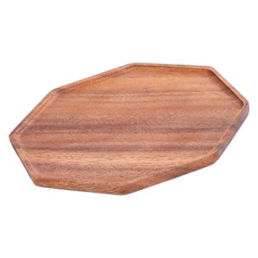 Imagem de Bandeja de Madeira de Madeira Portátil de café, Pratos Decorativos e Bandejas de Mesa Bandeja de Madeira Serve Bandeja de Madeira Proteção Ambiental de Textura Uniforme de