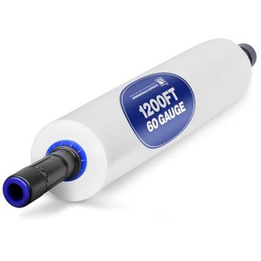 Imagem de INTERNATIONAL PLASTICS CO. Rolo de filme elástico com envoltório elástico, 365 m, 500% elástico, força industrial, 38 cm de largura, envoltório de plástico transparente com alças para embalagem de paletes, transporte em movimento (1 pacote)