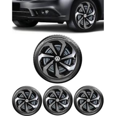 Imagem de Kit 4 Calota Esportiva Spider Preto/Prata Aro 13 VOLKS Gol G2 G3 G4 2000 2002 2003 2004 2005 2006 2007 2008 Gol Bola G2 G3 G4 G5 G6 G7 Polo Up Fox Voyage Virtus Parati Saveiro Bora Polo SpaceFox