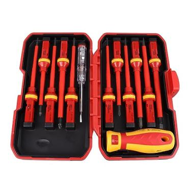 Imagem de Conjunto de Chave de Fenda de Eletricista Isolada, 1000 Volts Seguros, Grau Profissional, Alça Ergonômica, Kit Completo de Ferramentas Com Conjunto de Fendas de Fenda de