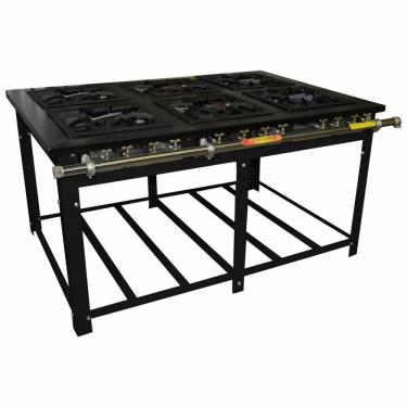 Imagem de Fogão Industrial Venâncio Maxi 6 Queimadores Em Aço Carbono A Gás M6 15278 