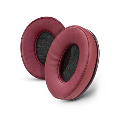 Imagem de Protetores de ouvido Brainwavz ProStock ATH M50X atualizados, melhora o conforto e o estilo sem mudar o som – Almofada de ouvido projetada para fones de ouvido ATH-M50X M50BTX M20X M30X M40X, couro vegano, Dark Red