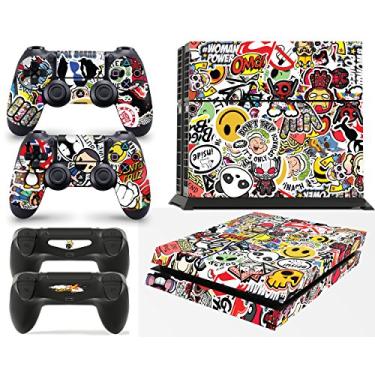 Imagem de giZmoZ n gadgetZ Adesivo Vinal para console PS4 STICKERBOMB + conjunto de 2 películas de controle