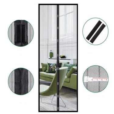 Imagem de Cortina Magnética Tela Mosquiteira Fechamento Automático Pernilongo Mosca 100x210cm