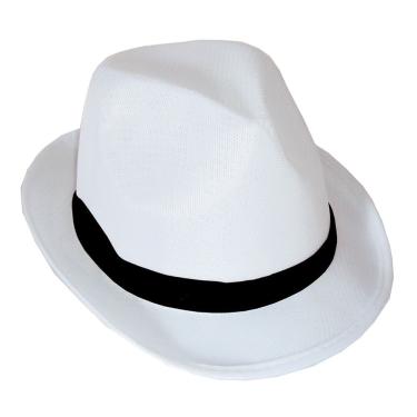 Imagem de Chapéu Malandro Sambista Branco Com Fita Preta