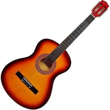 Imagem de Violão Estudante Barato Clássico Acústico Nylon Sunburst - Giannini