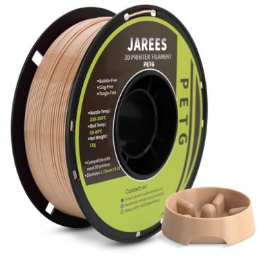 Imagem de JAREES Filamento Petg 1,75, imitação de madeira petg reforçada com dureza selada a vácuo, carretel de 1 kg, filamento de impressão 3D de alta velocidade, precisão dimensional de 1,75 mm ± 0,02 mm