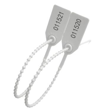 Imagem de 100 peças de vedação de plástico, laços de zíper numerados para extintores de incêndio, caixa médica, etiquetas de segurança de puxar Tite Gravata descartável com travamento automático de 250 mm de