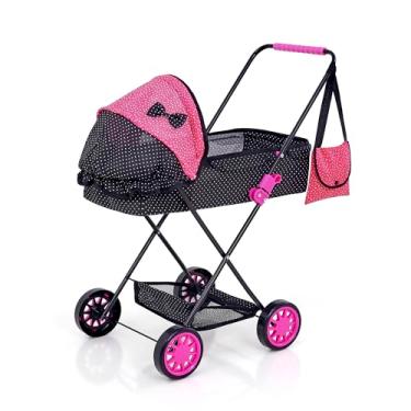 Imagem de Carrinho de Boneca Veneza com Porta Objeto Preto toldo Pink 79cm