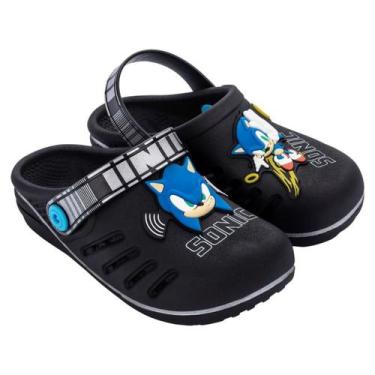 Imagem de Babuche Infantil Grendene Kids Sonic Speed, Preto, 23/24