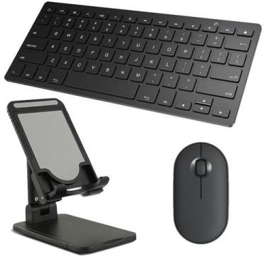 Imagem de Teclado e Mouse Bluetooth Suporte para iPad 10 - 10,9" Preto - Skin Za
