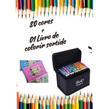Imagem de Livro de Colorir + Canetinhas 36, 48 ou 60 cores acrilica ou 36 ou 80 