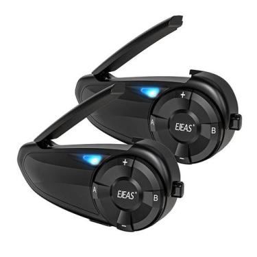 Imagem de KIt 02 Intercomunicador Capacete Moto Ejeas Q7 Par Fone Bluetooth 800m
