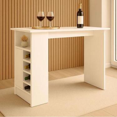 Imagem de Bancada para Cozinha com Adega 1 Porta com Prateleira Realeza - Móveis