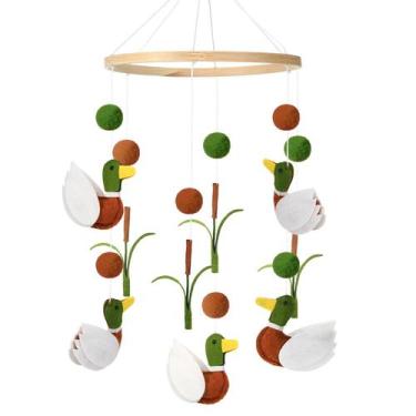 Imagem de Baby Mobile Sonwyoung Mallard Duck para berço, feltro, feito à mão