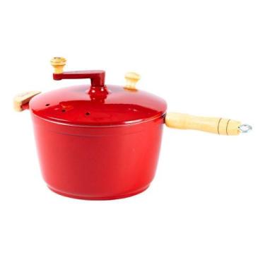 Imagem de Pipoqueira Alumínio Vermelha Pipoca Doce Salgada 5100ml 24cm - JAVALI