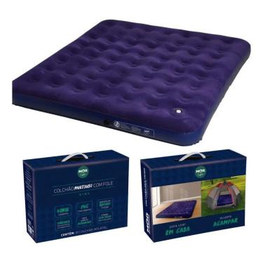 Imagem de Colchão Inflável Camping King Size Com Inflador Acampamento