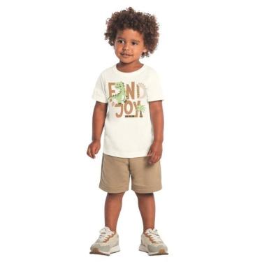 Imagem de Camiseta Manga Curta Brandili Masculino Infantil Dinossauro Em Algodão 1/3 1623-MARINHO 2-Masculino