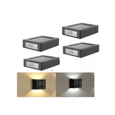 Imagem de Refletores solares de parede LED para jardim ao ar livre, pacote com 4