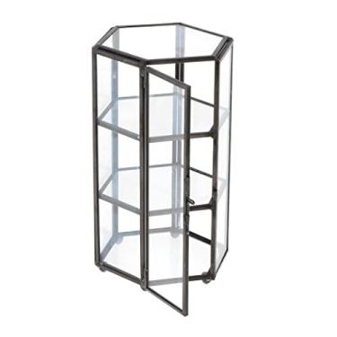 Imagem de Castiçal hexagonal geométrico para sala de flores e plantas aéreas - preto