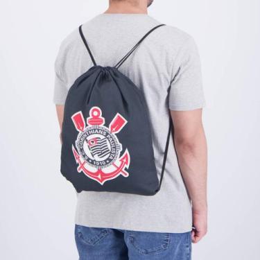 Imagem de Bolsa de Ginástica Corinthians Jogai Por Nós Preta - Sude, Único