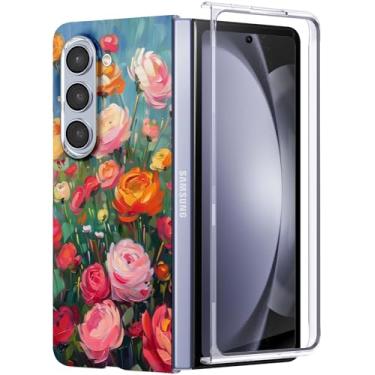 Imagem de DNTMZIN Capa protetora completa para Galaxy Z Fold7 fina, magnética, transparente, transparente, fina, rígida, à prova de choque, antiarranhões, 012-ZFOLD7-02-rosebush