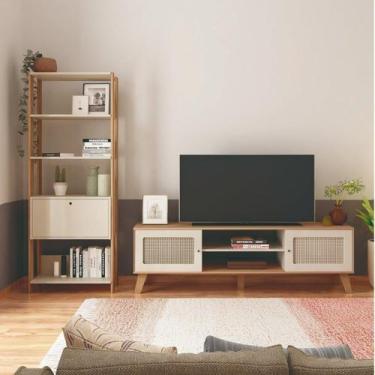 Imagem de Kit 2 Peças Rack para TV até 75 Polegadas Charlotte com Estante Match 
