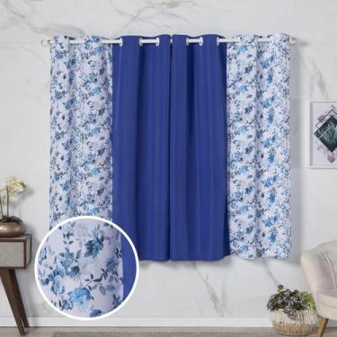 Imagem de Cortina Florata 2,00 Largura x 1,40 Altura Estampada Janela Casa Cozin