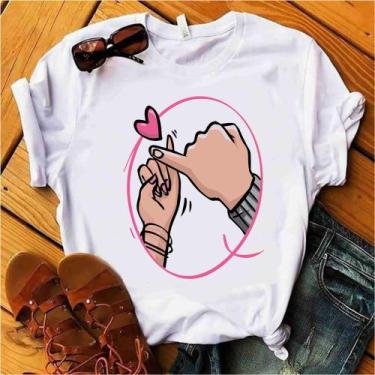 Imagem de Blusa T-shirt Camiseta Feminina Estampada -Frases Casal- Várias Estamp