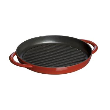 Imagem de GRELHA STAUB REDONDA COM ALÇA FERRO FUNDIDO 26 CM - CEREJA 405103090
