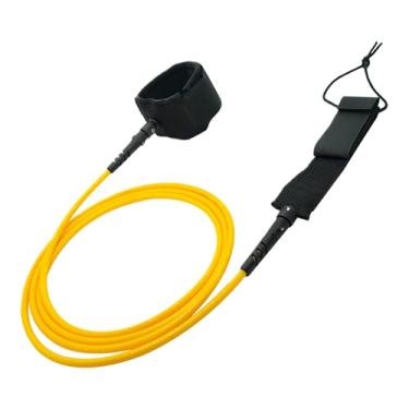 Imagem de AQUBONA Coleira de prancha de surf, corda de perna SUP de 6/7/8/9/10/11/3,7 m, correia ajustável de 7 mm, coleira de surfe reta com bolso para chave
