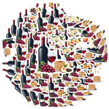 Imagem de Pacote de adesivos gourmet vinho 50 peças adesivos elegantes de papelaria para telefone faça você mesmo, guitarra, notebook, mala, copo, notebook, bagagem, copo para celular