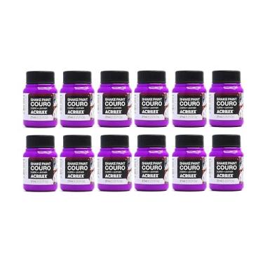 Imagem de Kit 12 Tintas Acrilex Shake Paint 106 Roxo 37ml Para Tênis, Couro e Tecido – Alta Aderência, Acabamento Uniforme e Durabilidade Para Customização e Restauração