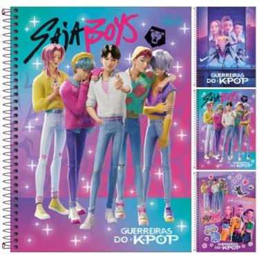 Imagem de Kit C/ 4 Caderno Guerreiras do K-Pop TILIBRA Capa Dura ESPIRAL - 1M 80 Folhas
