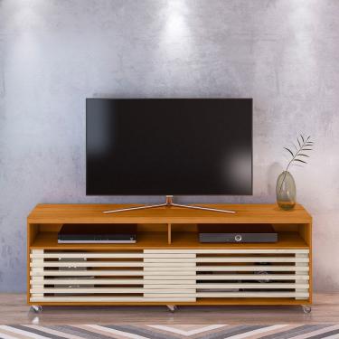 Imagem de Rack Tv 75pol 182cm Bancada Para Sala Nerion Cinamomo/off White M20 - D'rossi