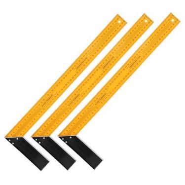 Imagem de Kit 3 Esquadro Metálico 50cm 20pol Para Marcenaria E Serralheria Uso P