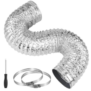 Imagem de Mangueira de ventilação do secador de 10 cm mangueira de duto de exaustão flexível e resistente, kit de dutos de folha de alumínio grossa (6 camadas), 90 cm para espaço apertado, mangueira de escape