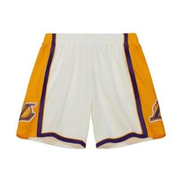 Imagem de Short Mitchell & Ness Cream Swingman Los Angeles Lakers 2009 Masculino-Masculino