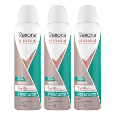 Imagem de Kit C/3 Desodorante Rexona Aero Clinical Refresh 96h 150ml