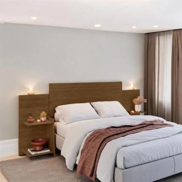 Imagem de Cabeceira Para Cama Flexivel Box Queen Casal Solteiro Nichos P/ Decora
