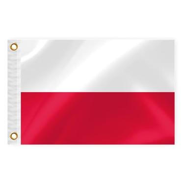 Imagem de Bandeira náutica de barco da Polônia, 30,5 x 45,7 cm (30,5 x 45,7 cm), bandeira marinha com 2 argolas de latão