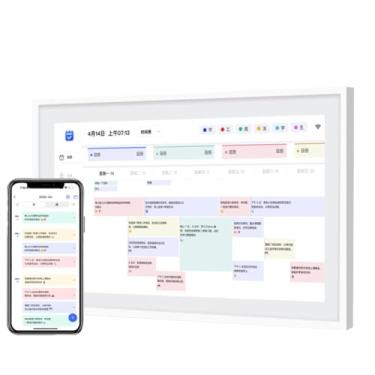 Imagem de ASHATA Calendário Digital Inteligente de 10,1", Tela Interativa Sensível Ao Toque FHD, Planejador Familiar de 32 GB, Porta-retratos Digital WiFi 2.4G para Agendamento Perfeito (Plugue dos EUA)