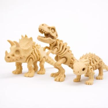 Imagem de Dinossauros Articulados Toy Art, Miniaturas e Figuras Dino 3D Colecionáveis, Brinquedos, Peças Lúdicas Decorativas, Vários Modelos, Criaturas Pré-Históricas (Kit 3 + Vendidos)
