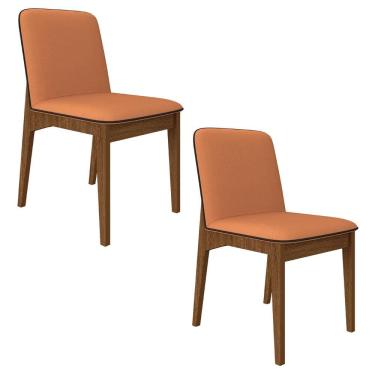 Imagem de Kit 2 Cadeiras Estofadas Windsor Freijó/suede Terracota - M.a