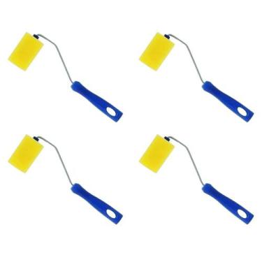 Imagem de Kit 4 Rolo Espuma Tigre 5cm com Suporte Pintura Simples