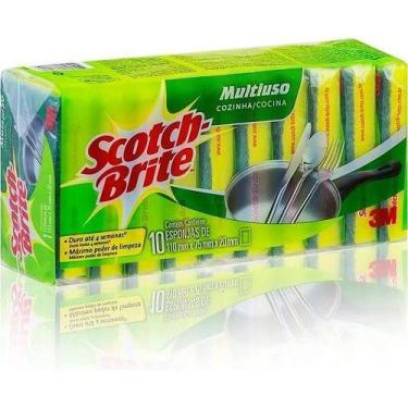 Imagem de Pacote Com 10 Esponja Multiuso Scotch Brite 3m - Lava Louças