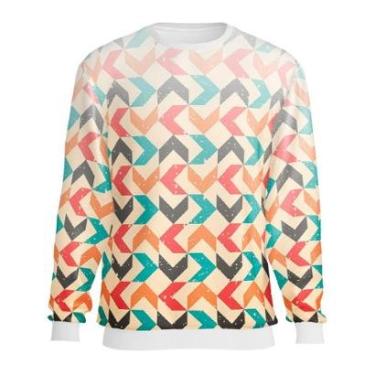 Imagem de Moletom Flanelado Colorido Inverno Casaco Careca Abstrato-Masculino