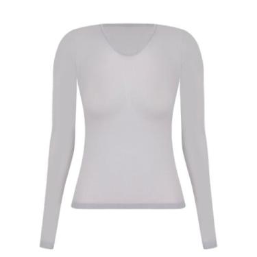 Imagem de Camiseta Feminina Fio 40 Segunda Pele Para Mulher Selene Modelo Manga 