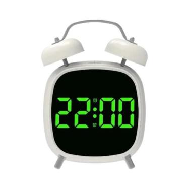 Imagem de Despertador LED Super Alto Com Controle De Voz E Campainha Dupla Para 