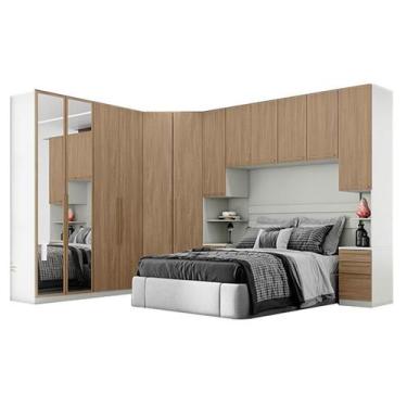 Imagem de Quarto Modulado Casal Ambiente 6 New Predileto 6 Peças Areia Jequitibá
